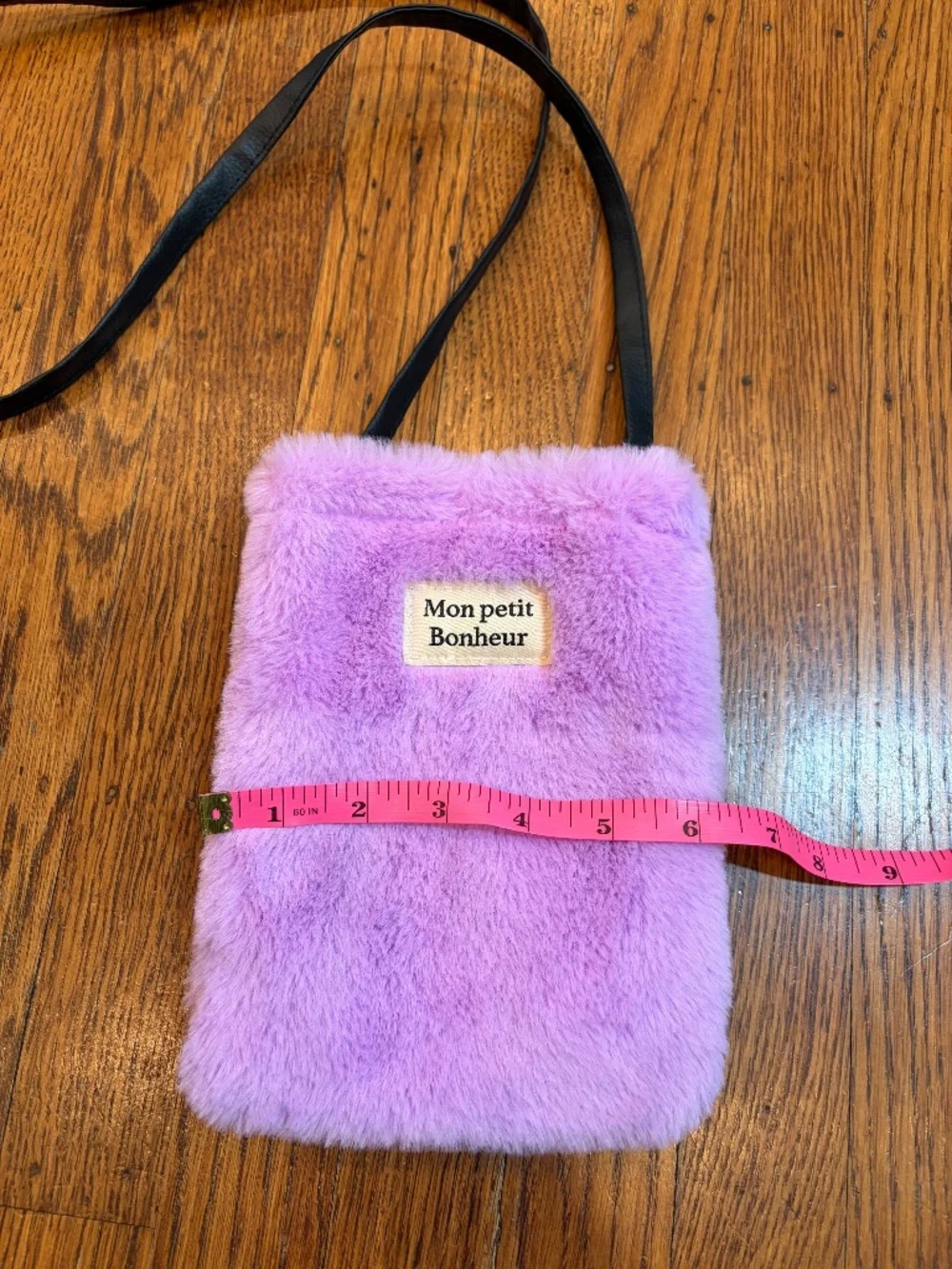 💜 Kids French Purple Faux Fur Crossbody Purse | “Mon Petit Bonheur” 💜